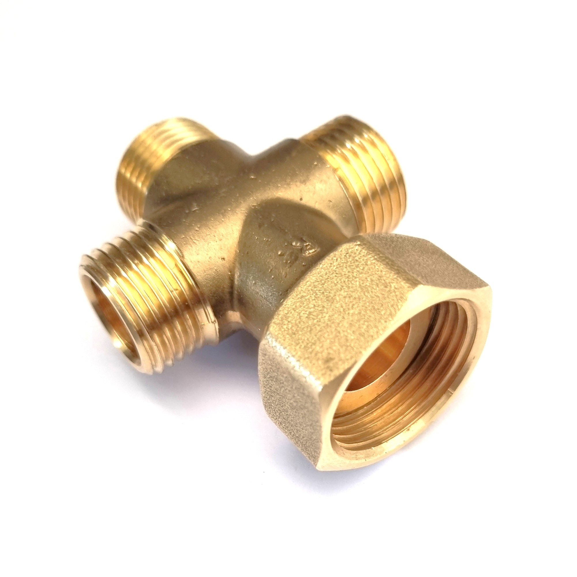 3-fach Wasserverteiler mit 3/4"ÜM inkl. Dichtung und 3 x 1/2" Abgänge mit AG