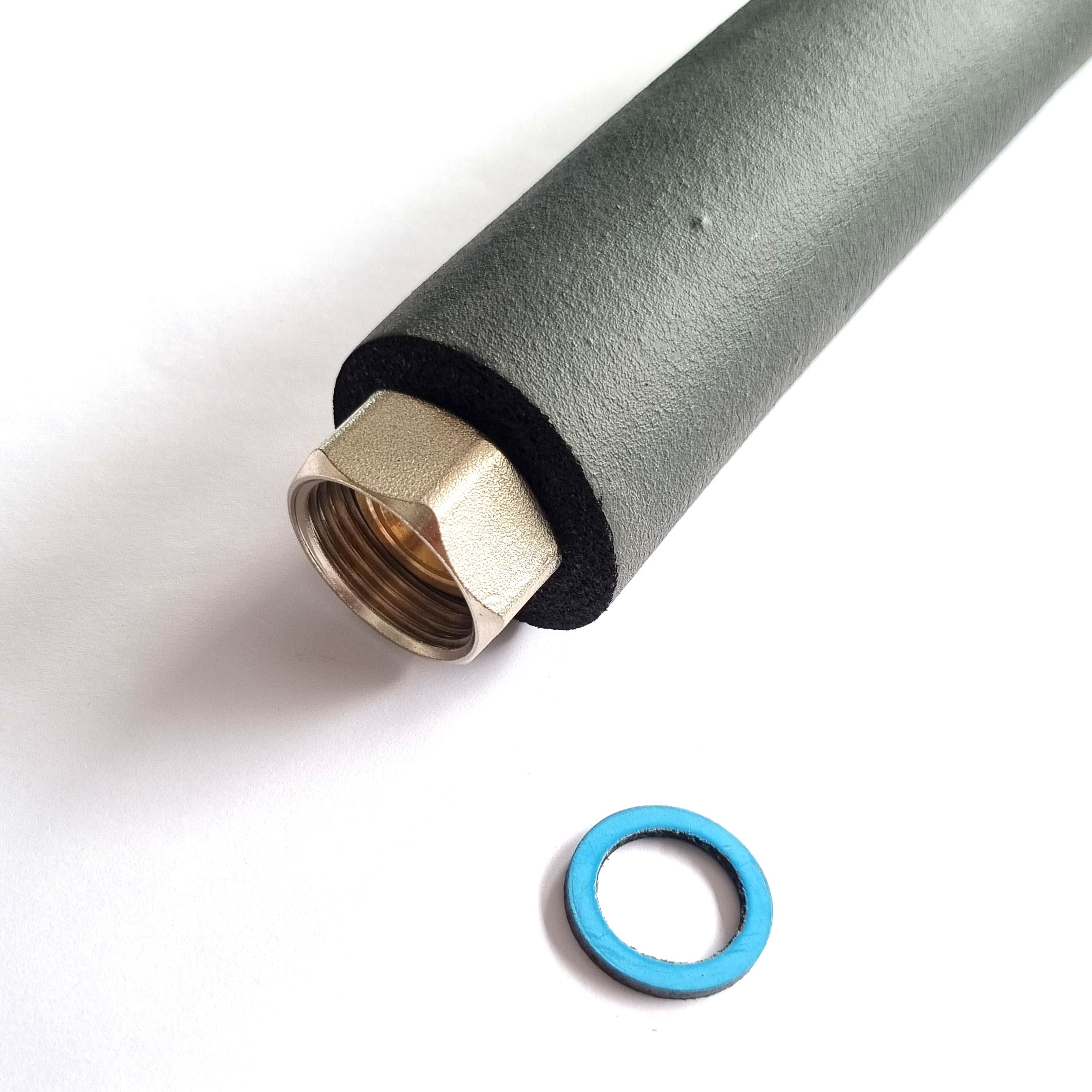 DN20 Edelstahlwellrohr, bds. 1" ÜM mit 13mm EPDM Isolierung