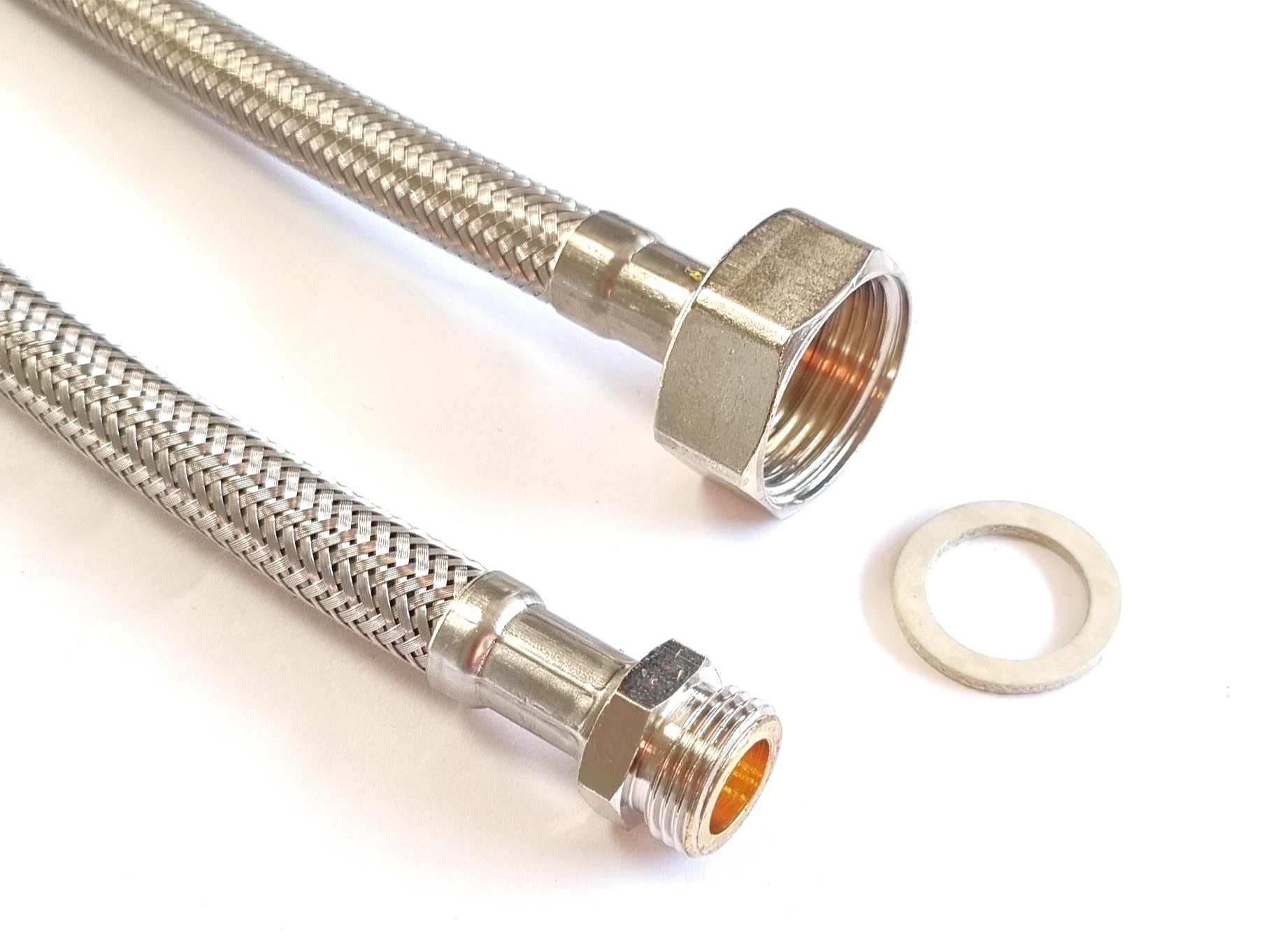 Flexschlauch 3/4"ÜM x 3/8"AG für Trinkwasser, DN08, Inliner HDPE, PN10, -15 bis 70°C, 15cm – Bild 1