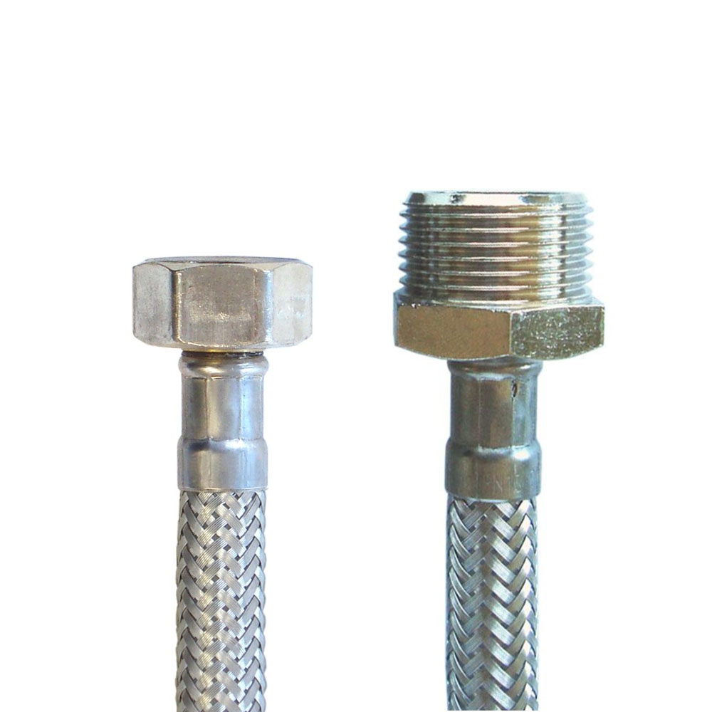 Panzerschlauch 1/2"ÜM x 3/4"AG, Flexschlauch in DN8 mit Trinkwasserzulassung – Bild 4