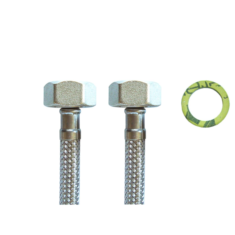 DN08 Panzerschlauch 3/4"ÜM x 3/4"ÜM für Trinkwasser, Geflecht VA, Seele HDPE, PN10, -15bis 70°C – Bild 4