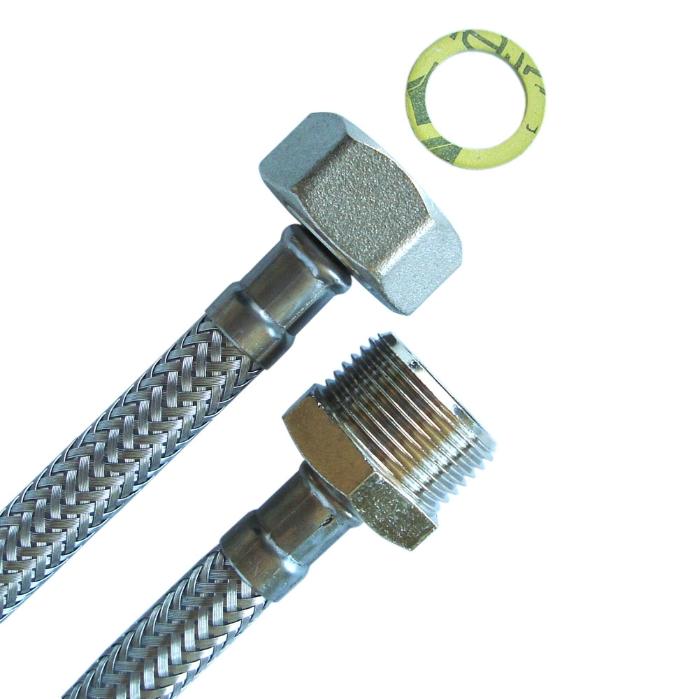 Panzerschlauch 3/4"ÜM x 3/4"AG, Verlängerung für die Waschmaschine – Bild 1