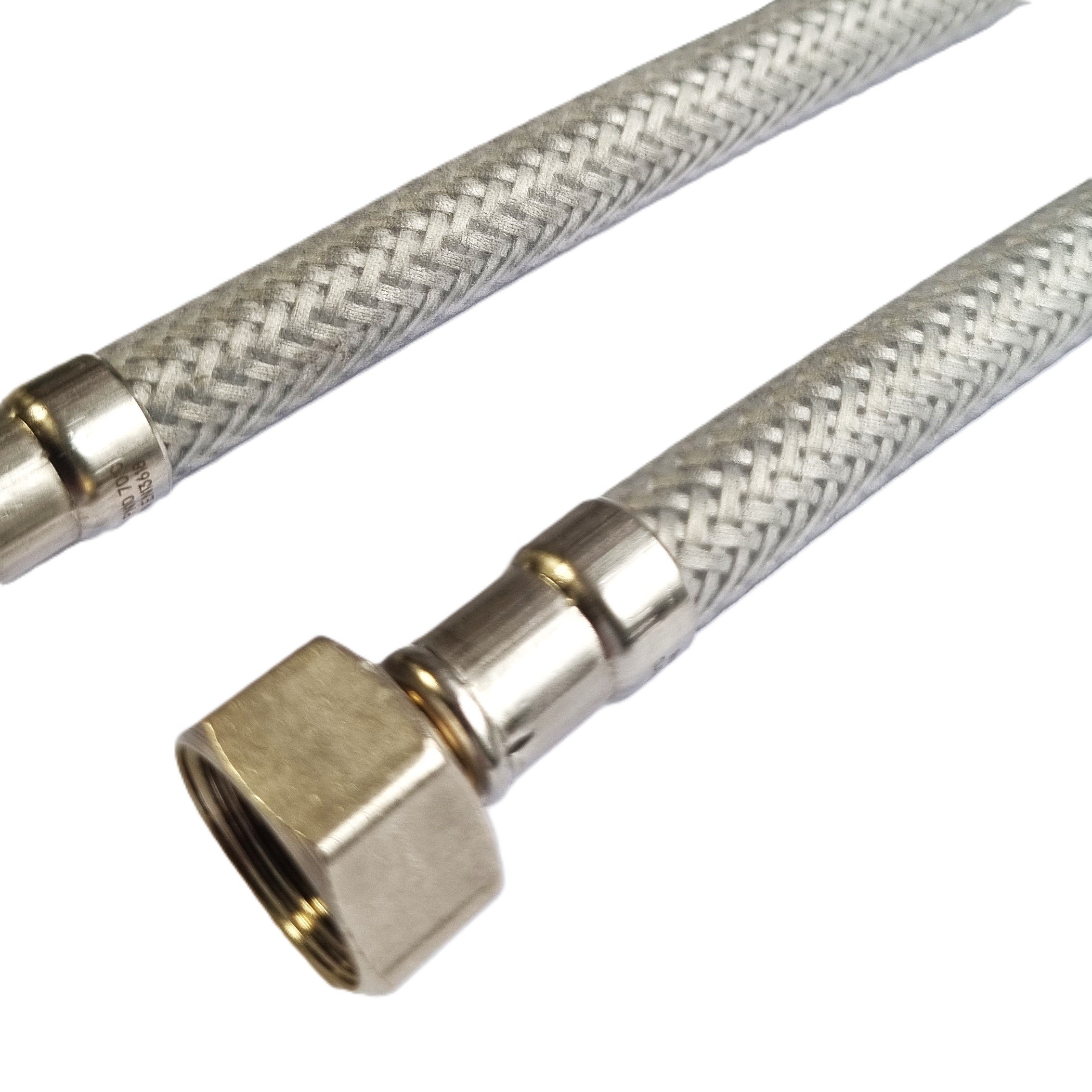 Panzerschlauch DN06 für Trinkwasser mit abwischbarer LDPE Schicht, bds. 3/8"ÜM, 70°C, PN10, 300mm – Bild 3