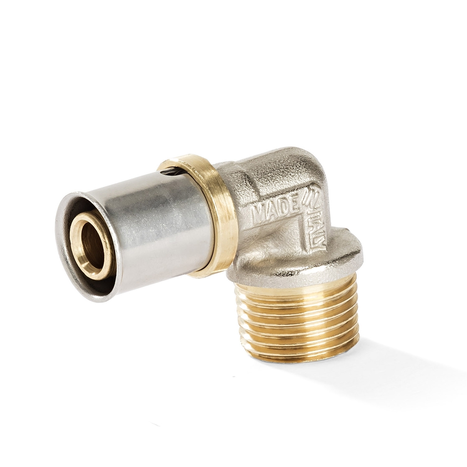 Pressfitting Winkel 90° AG 16 x 3/4" für Aluverbundrohr | DVGW | Kontur TH, U, H | Mehrschichtrohr