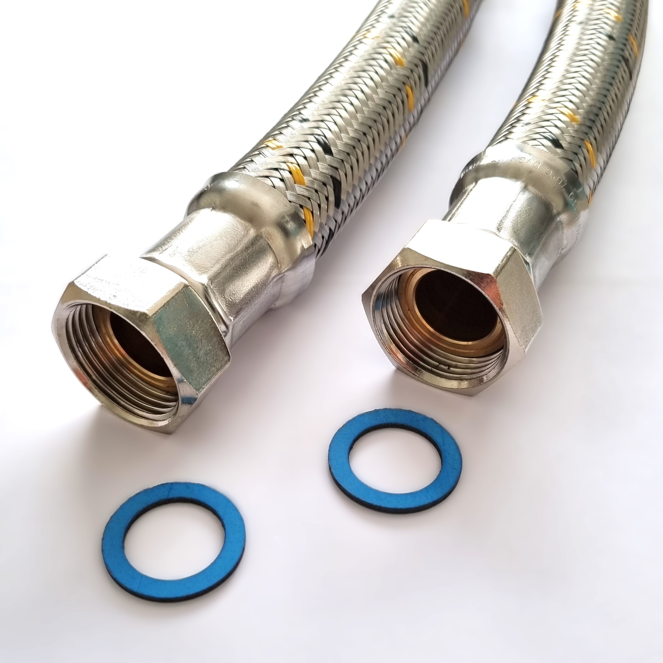 Saug-/Druckschlauch DN25, Geflecht VA, Seele HDPE, 1"ÜM x 1"ÜM, PN10, -15 - 80°C