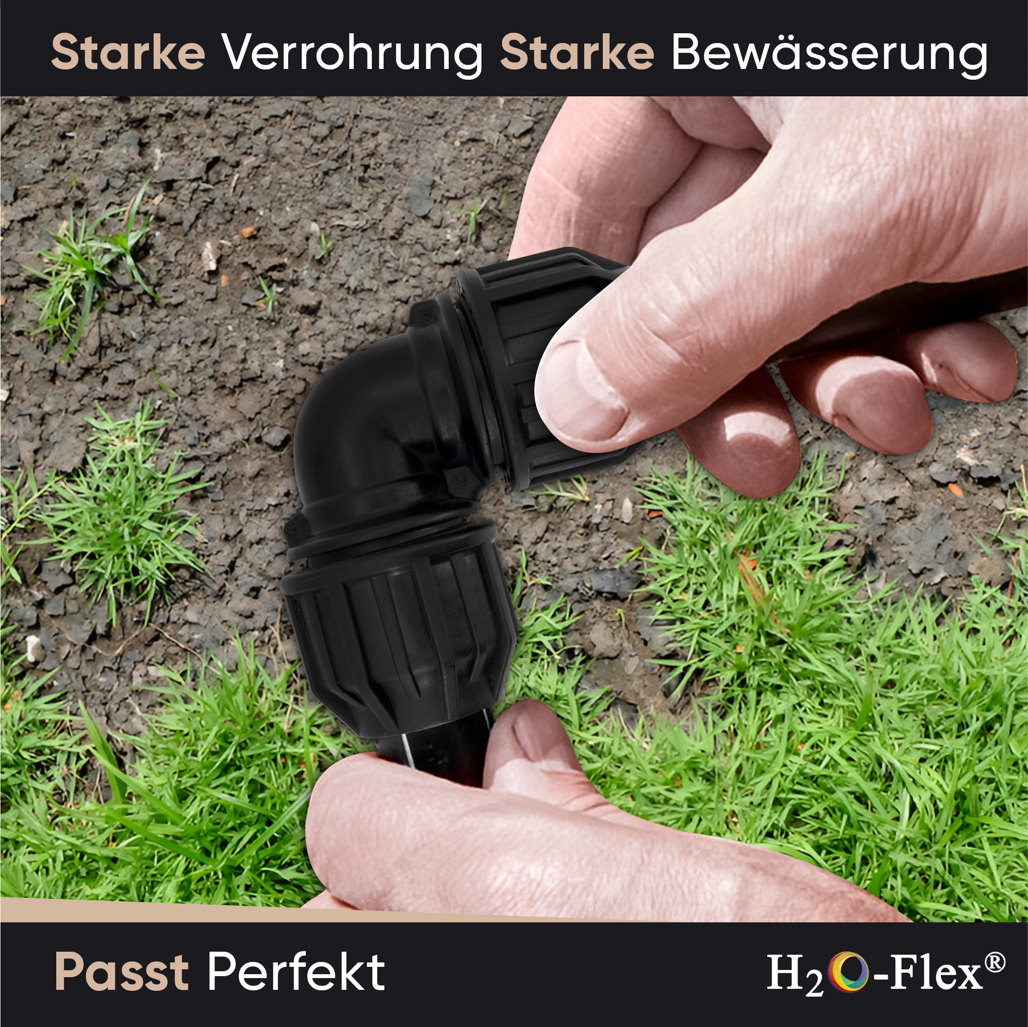 20er PP Klemmfitting Bogen / 90° Winkel für PE Rohr – Bild 5