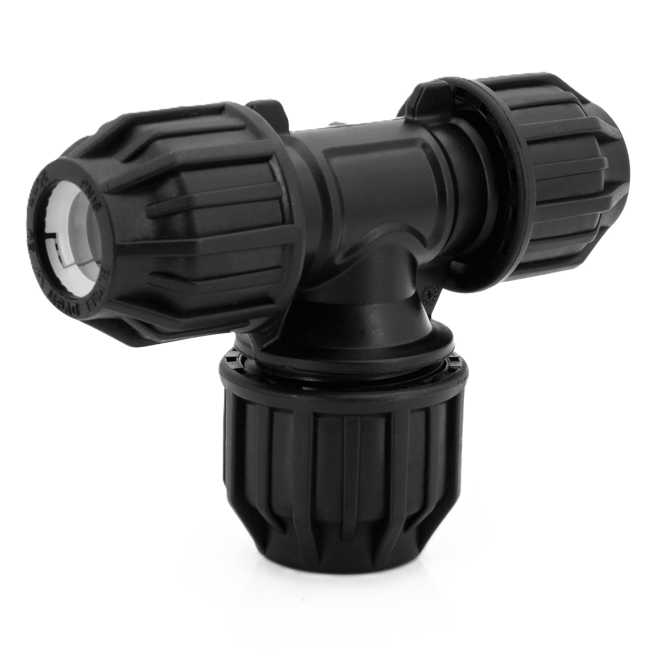 PP Klemmfitting T-Stück Mittelabgang reduziert für PE Rohr