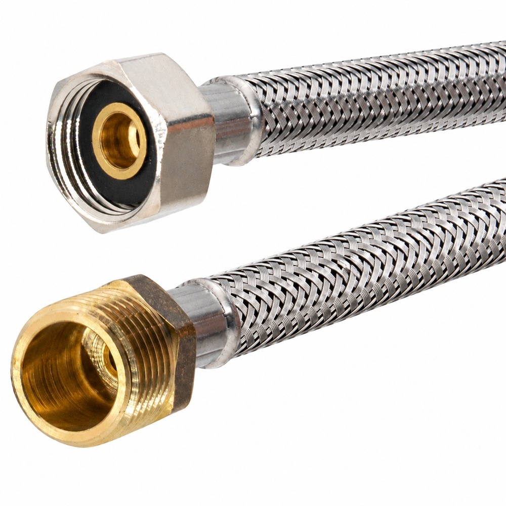 Flexschlauch 1/2"ÜM x 1/2"AG für Trinkwasser, DN08, Inliner HDPE, PN10, -15 bis 70°C, 30cm – Bild 1