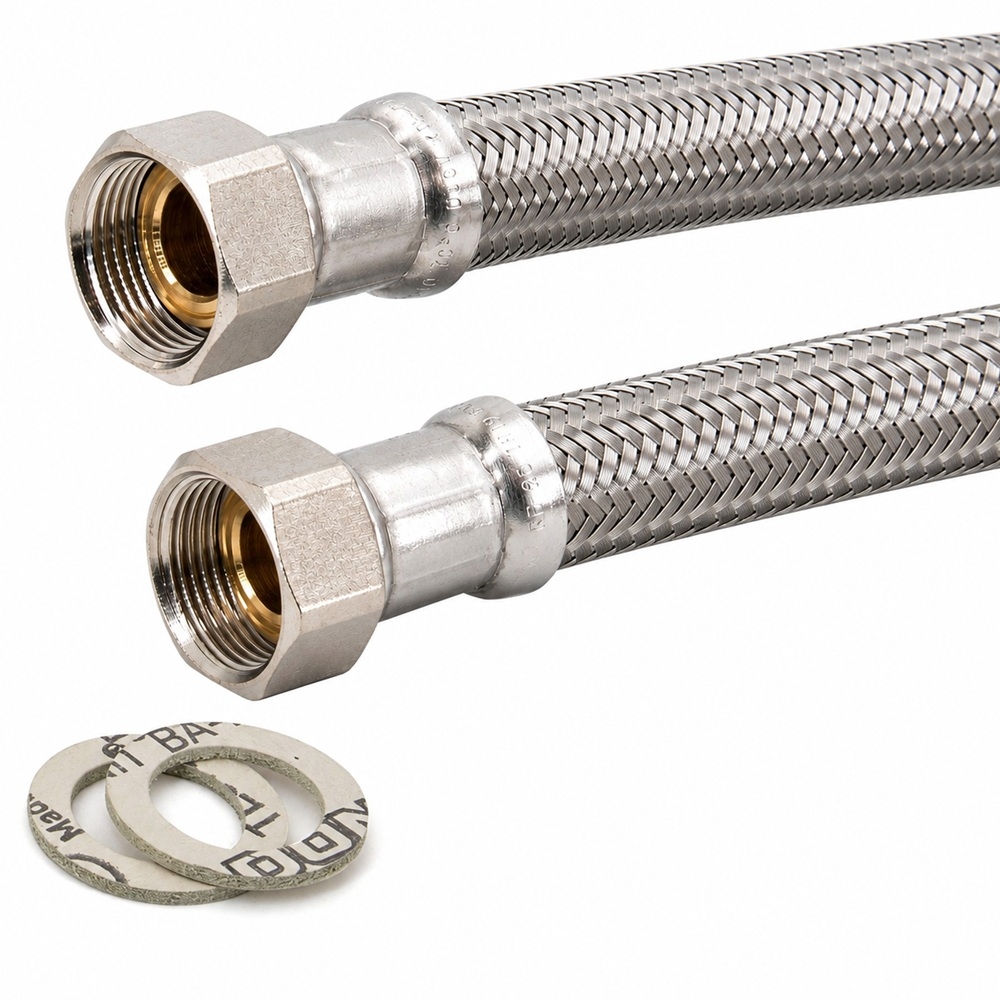 Flexschlauch 3/4"ÜM x 3/4"ÜM für Trinkwasser, DN19, Inliner HDPE, PN10, -15 bis 70°C, 60cm – Bild 1