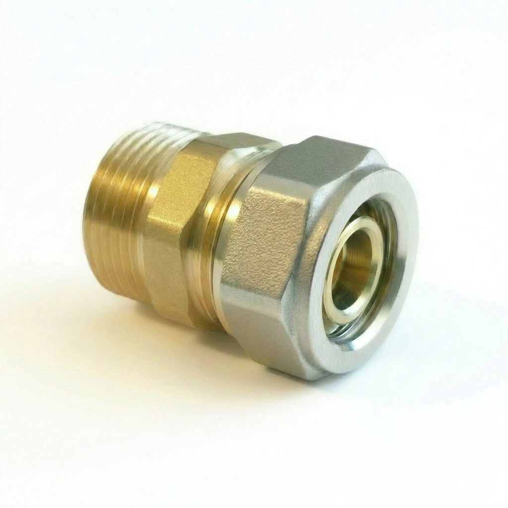Übergang mit Außengewinde 32 x 3,0mm - 1" Klemmring Schraubfitting für Aluverbundrohr 32 x 3,0mm – Bild 1