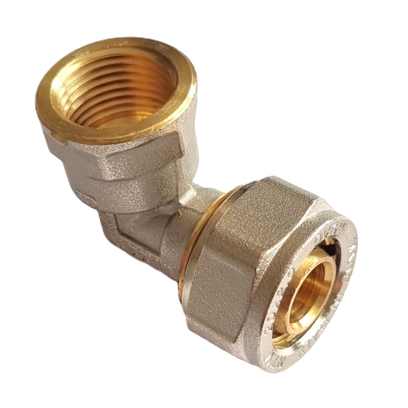 Klemmring Schraubfitting - Winkel 90° mit Innengewinde  für Aluverbundrohr 32-1" – Bild 1