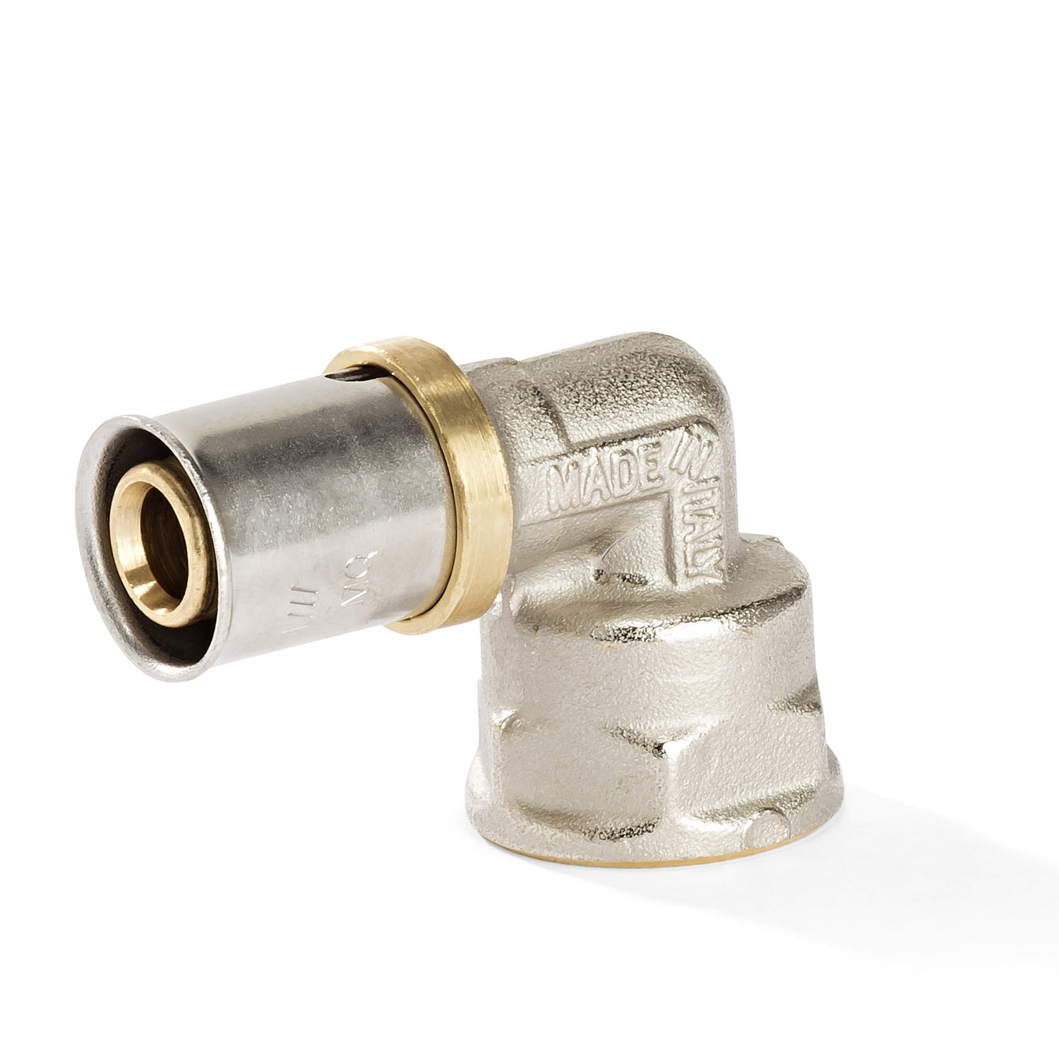 Pressfitting Winkel 90° IG 20 x 1/2" für Aluverbundrohr | DVGW | Kontur TH, U, H | Mehrschichtrohr