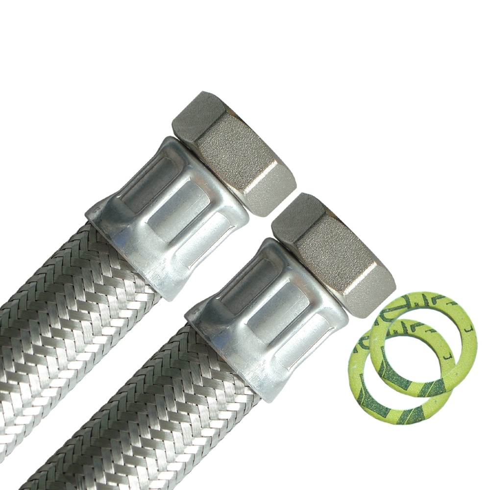 DN25 Panzerschlauch 1"ÜM x 1"ÜM, Umflechtung Edelstahl, Seele EPDM, PN10, -20 bis 90°C – Bild 1