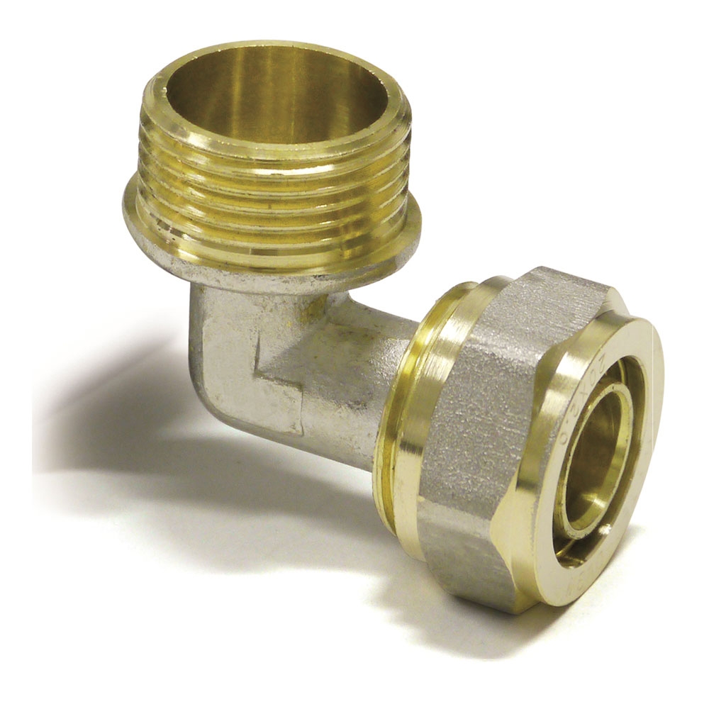 Klemmring Schraubfitting - Winkel 90° mit Aussengewinde für Aluverbundrohr 16/20/26/32