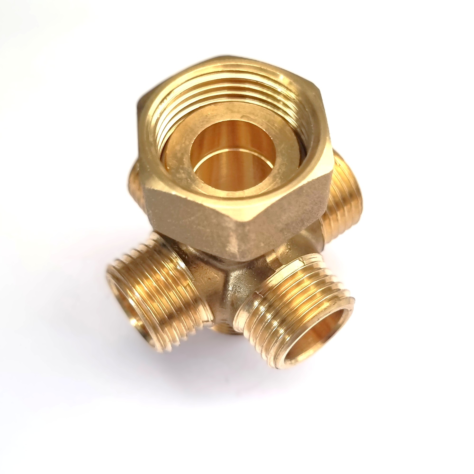 5-fach Wasserverteiler mit 3/4"ÜM inkl. Dichtung und 5 x 1/2" Abgänge mit AG