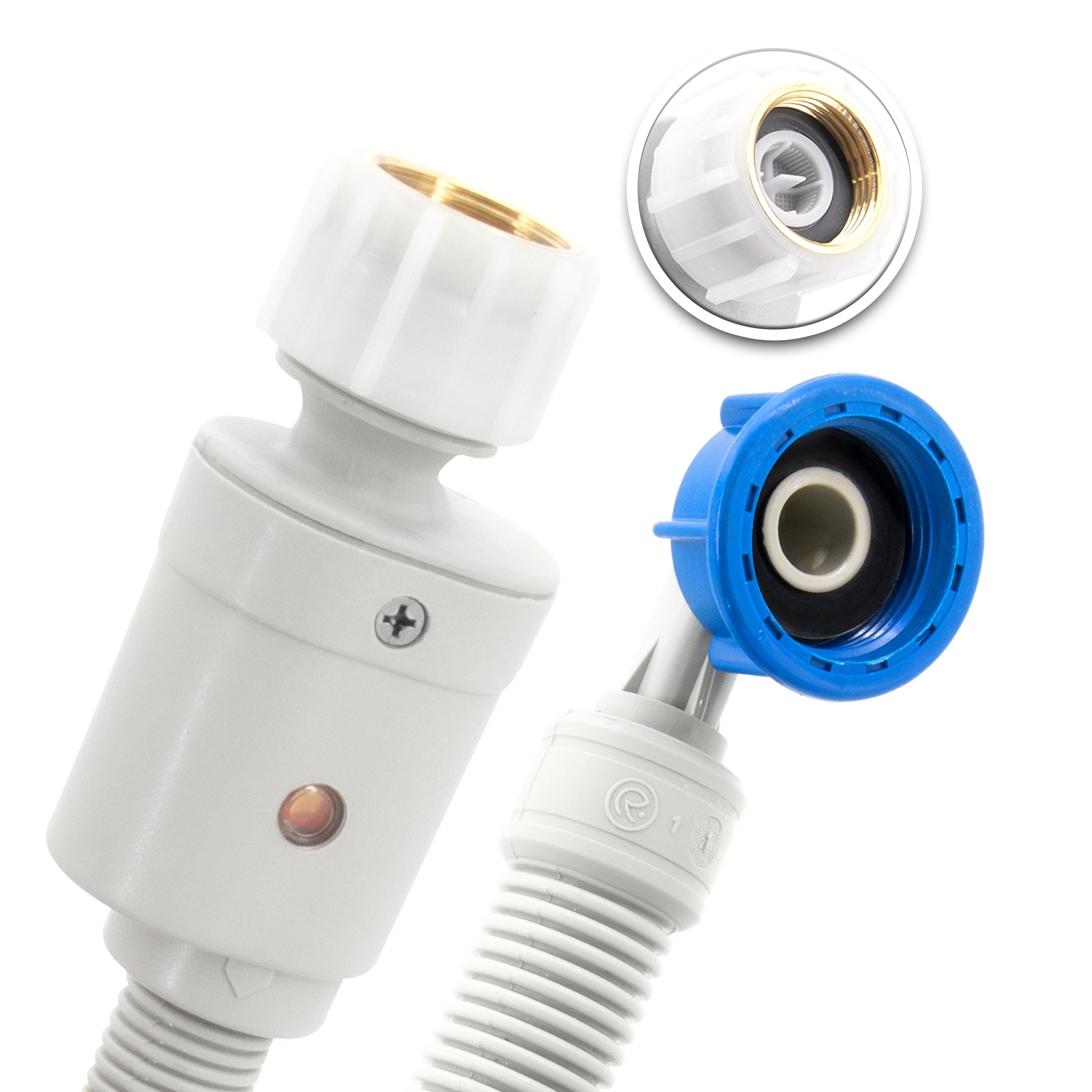 3m Aquastop-Schlauch, 3/4"ÜM x 3/4"ÜM mit Bogen, Zulaufschlauch für die Waschmaschine – Bild 1