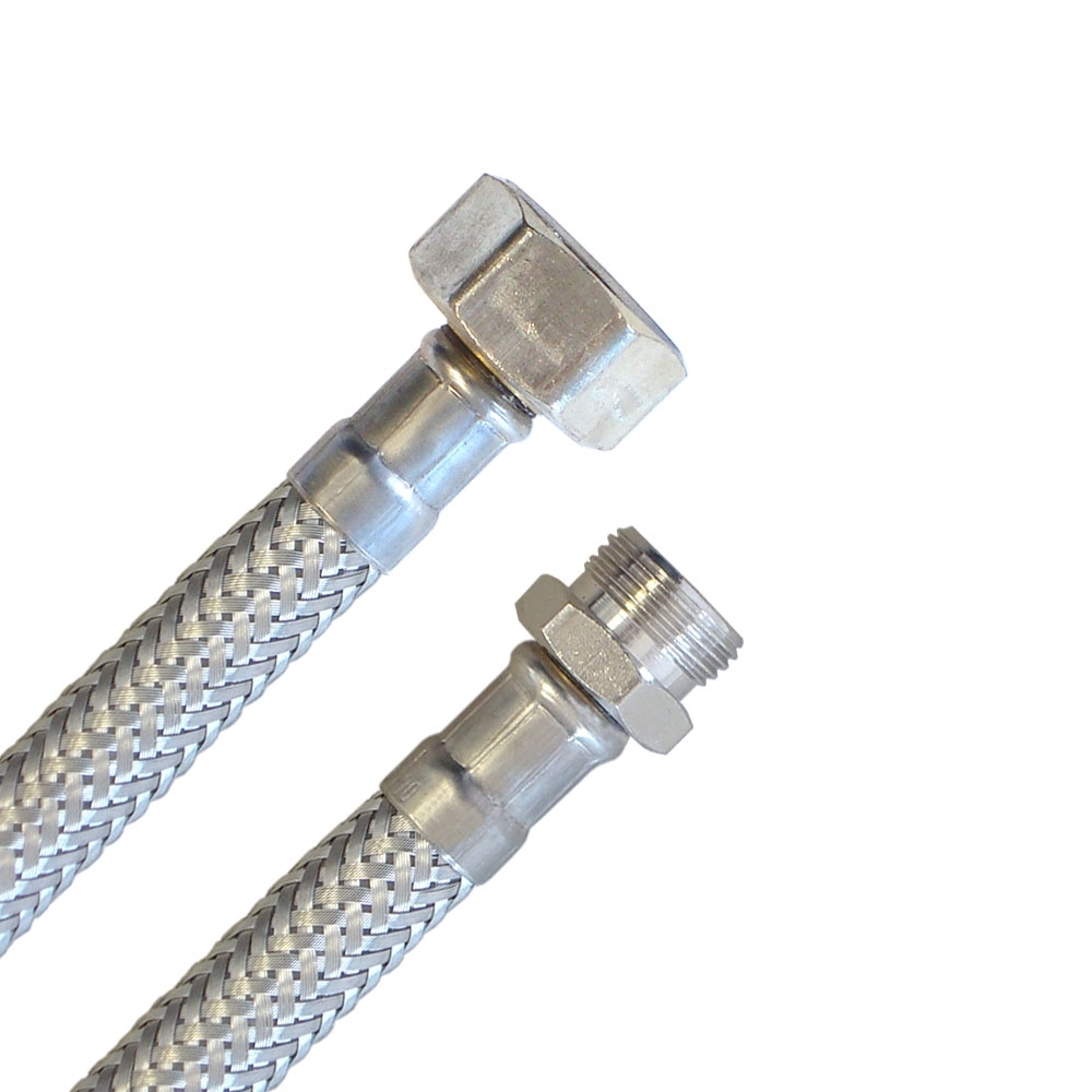 Panzerschlauch 1/2"ÜM x 3/8"AG, Flexschlauch in DN8 mit Trinkwasserzulassung – Bild 1