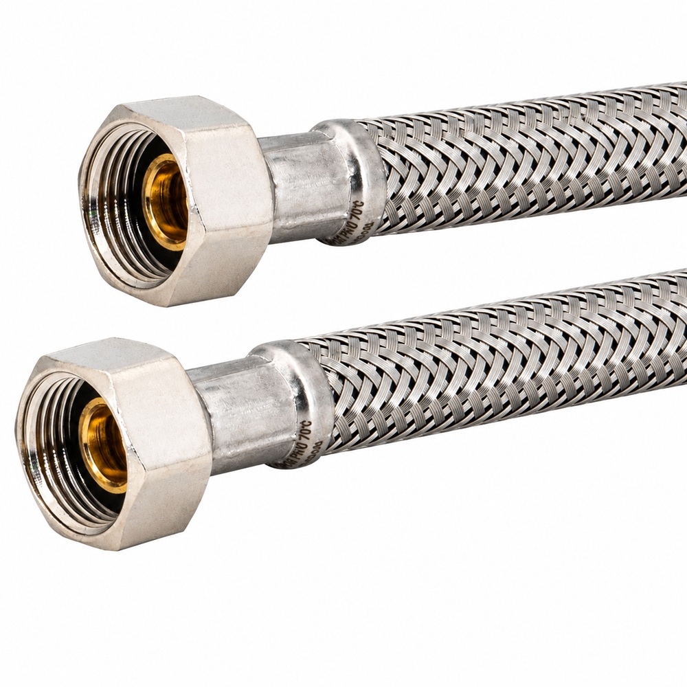 Flexschlauch 3/8"ÜM x 3/8"ÜM für Trinkwasser, DN08, Inliner HDPE, PN10, -15 bis 70°C, 2m – Bild 1