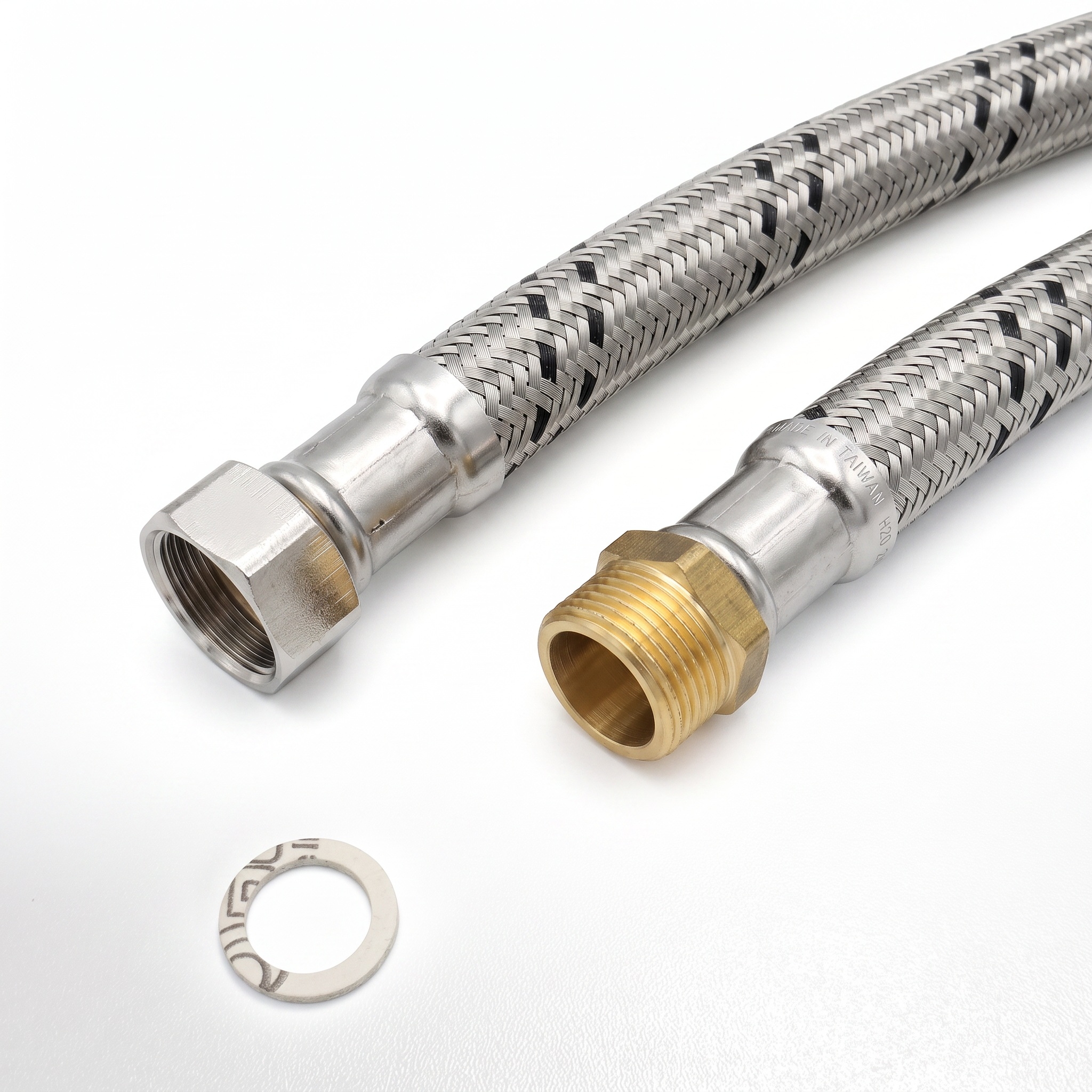DN13 Flexschlauch 1/2"ÜM x 1/2"AG für die Heiz- und Klimatechnik, Geflecht VA, 70°C, PN10