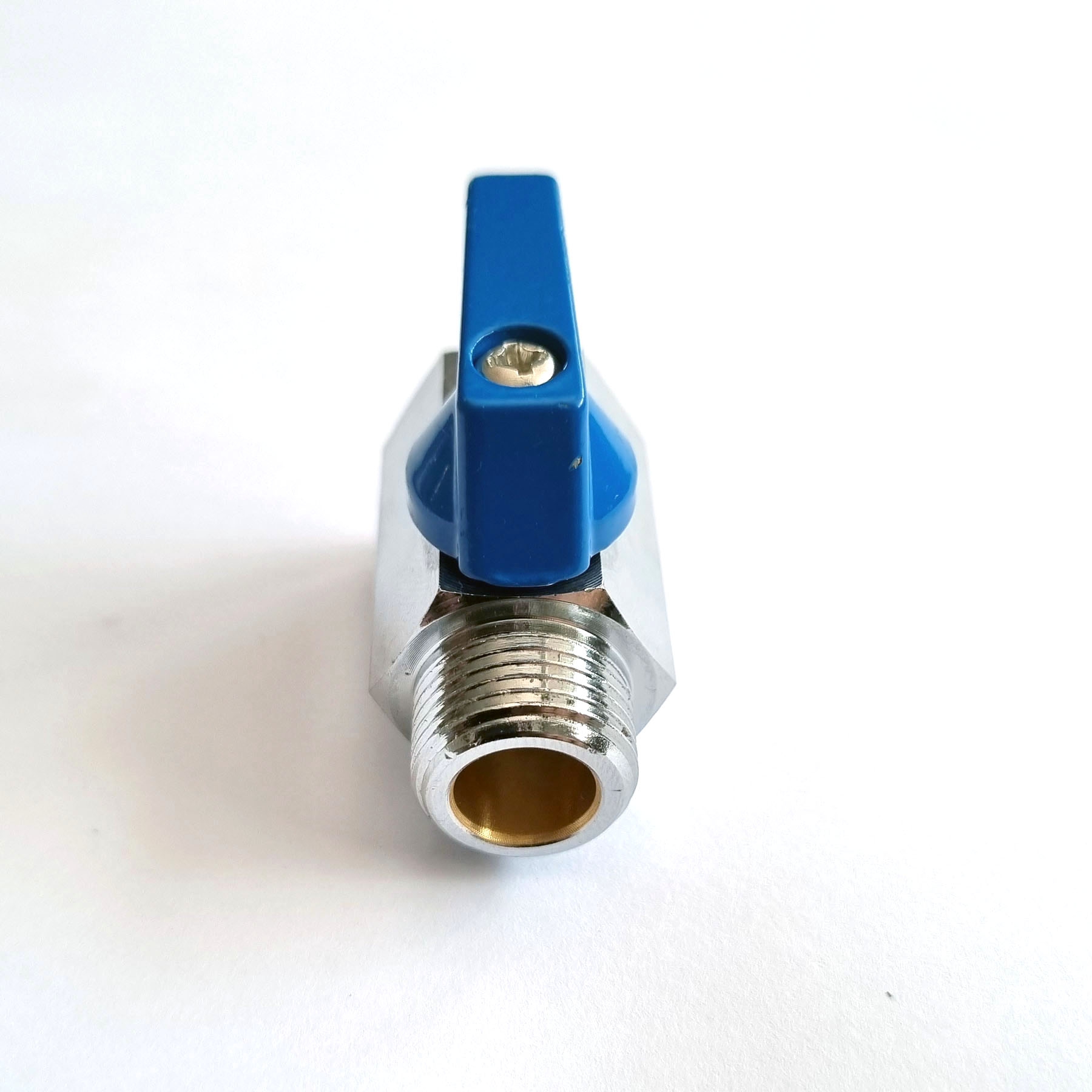 Mini-Kugelhahn flachdichtend, Absperrventil Messing, Anschluss IG auf AG, 1/8" 1/4" 3/8" 1/2" 3/4"