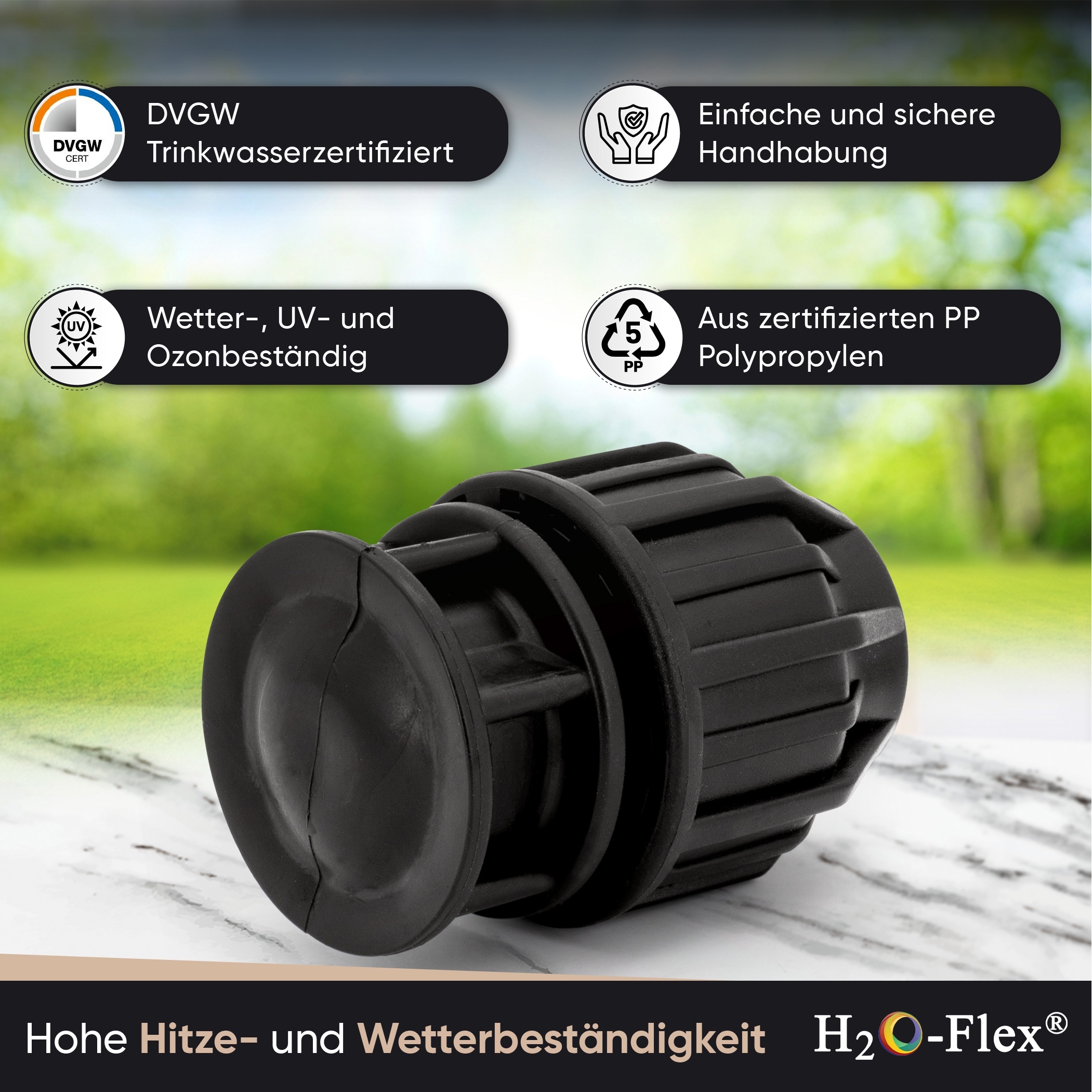 25er PP Klemmfitting Stopfen / Endkappe für PE Rohr – Bild 4