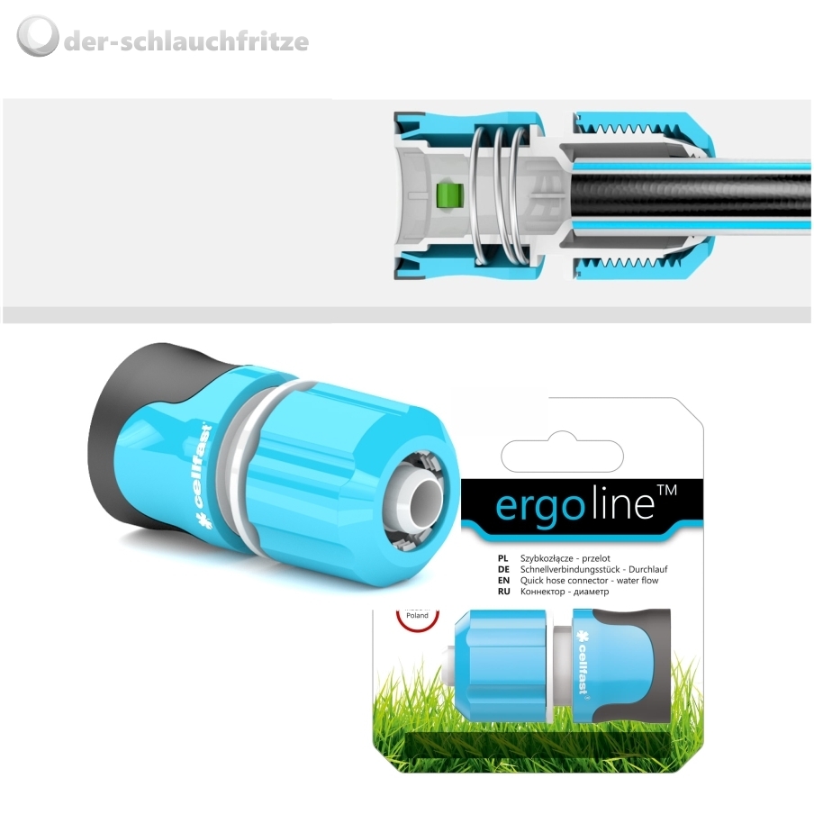 Gartenschlauch Schnellverbinder mit Wasser Durchfluss