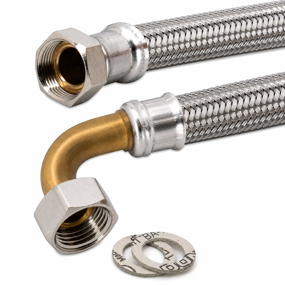 Flexschlauch 1"ÜM x 1"ÜM Bogen für Trinkwasser, DN25, Inliner HDPE, PN10, -15 bis 70°C – Bild 1
