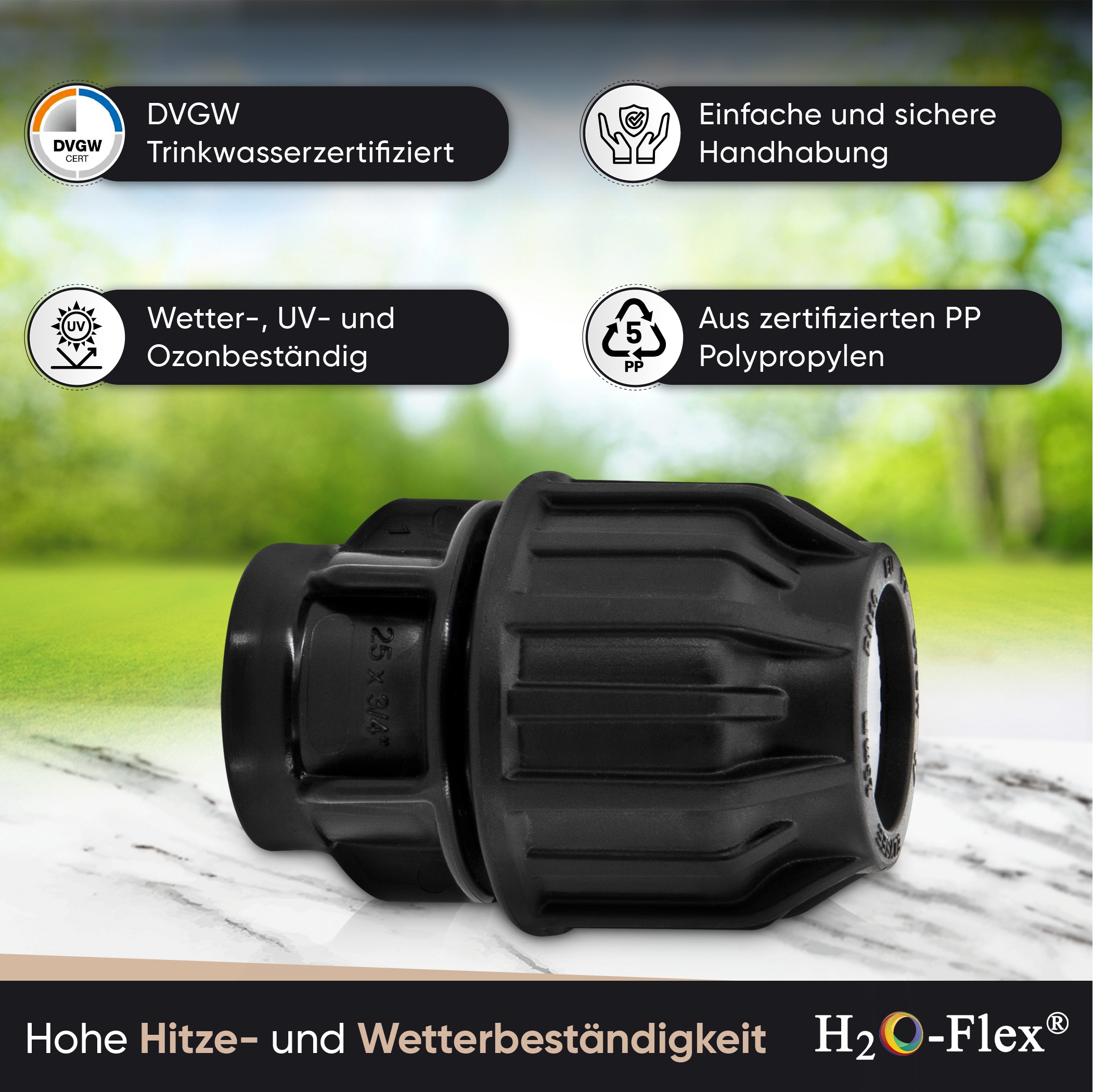 20er PP Klemmfitting mit 1/2" Innengewinde für PE Rohr – Bild 4