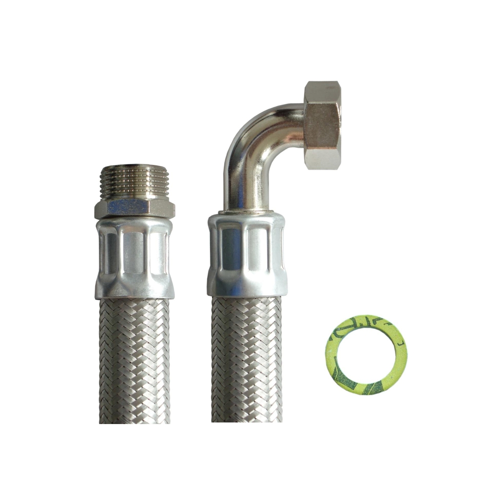 Flexschlauch 1"AG x 1"ÜM Bogen, DN25, Inliner EPDM, Geflecht VA, PN10, -20 bis 90°C, 2,0m – Bild 4