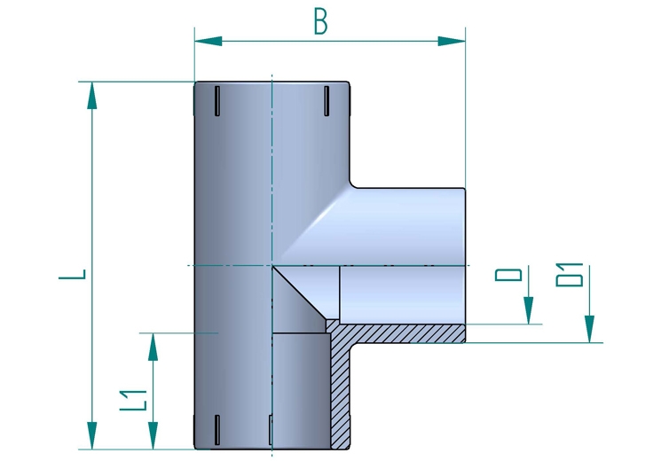 PVC-U T Stück 3-fach Klebemuffe – hochwertiges PVC-U Fitting für Rohrsysteme