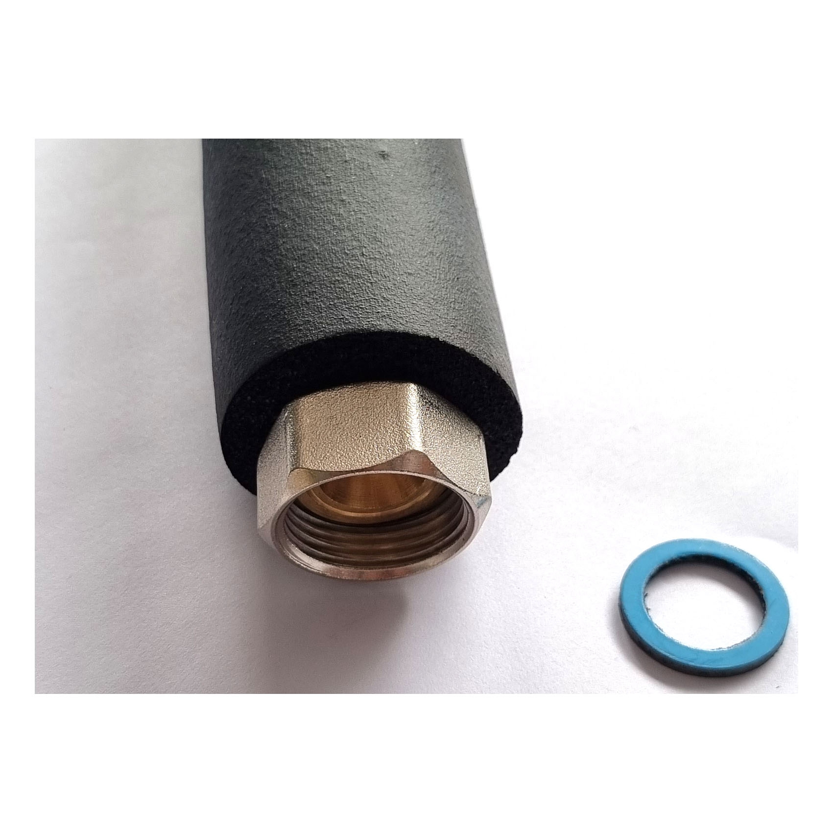 DN32 isoliertes Edelstahlwellrohr, bds. 1 1/2" ÜM mit 13mm EPDM Isolierung
