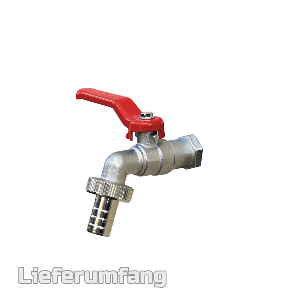 Auslaufkugelhahn / Auslaufventil in 1/2" mit Schlauchverschraubung – Bild 3