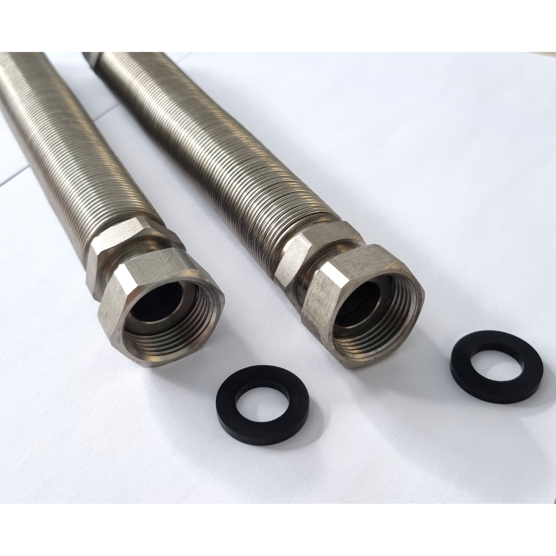 Edelstahlwellrohr DN25 ausziehbar 1"ÜM x 1"AG von 75mm - 130mm – Bild 3