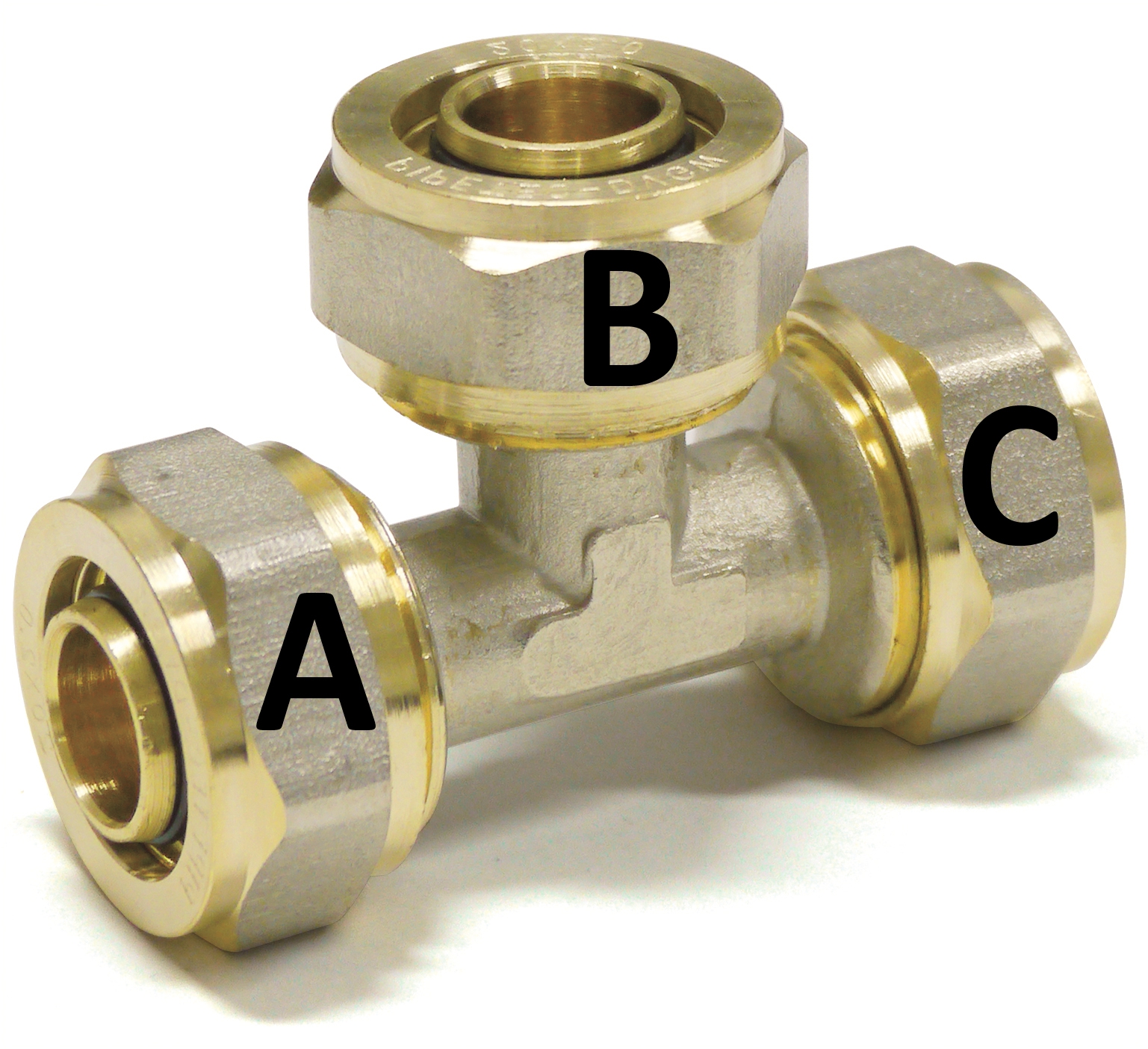 Klemmring Schraubfitting - T-Stück reduziert für Aluverbundrohr 16/20/26/32