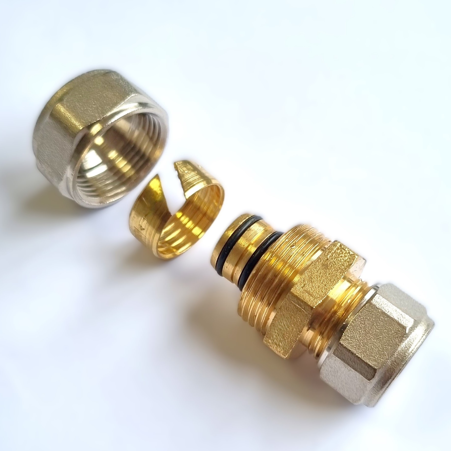 Klemmring Schraubfitting - Kupplung reduziert 20 - 16 für Aluverbundrohr – Bild 3