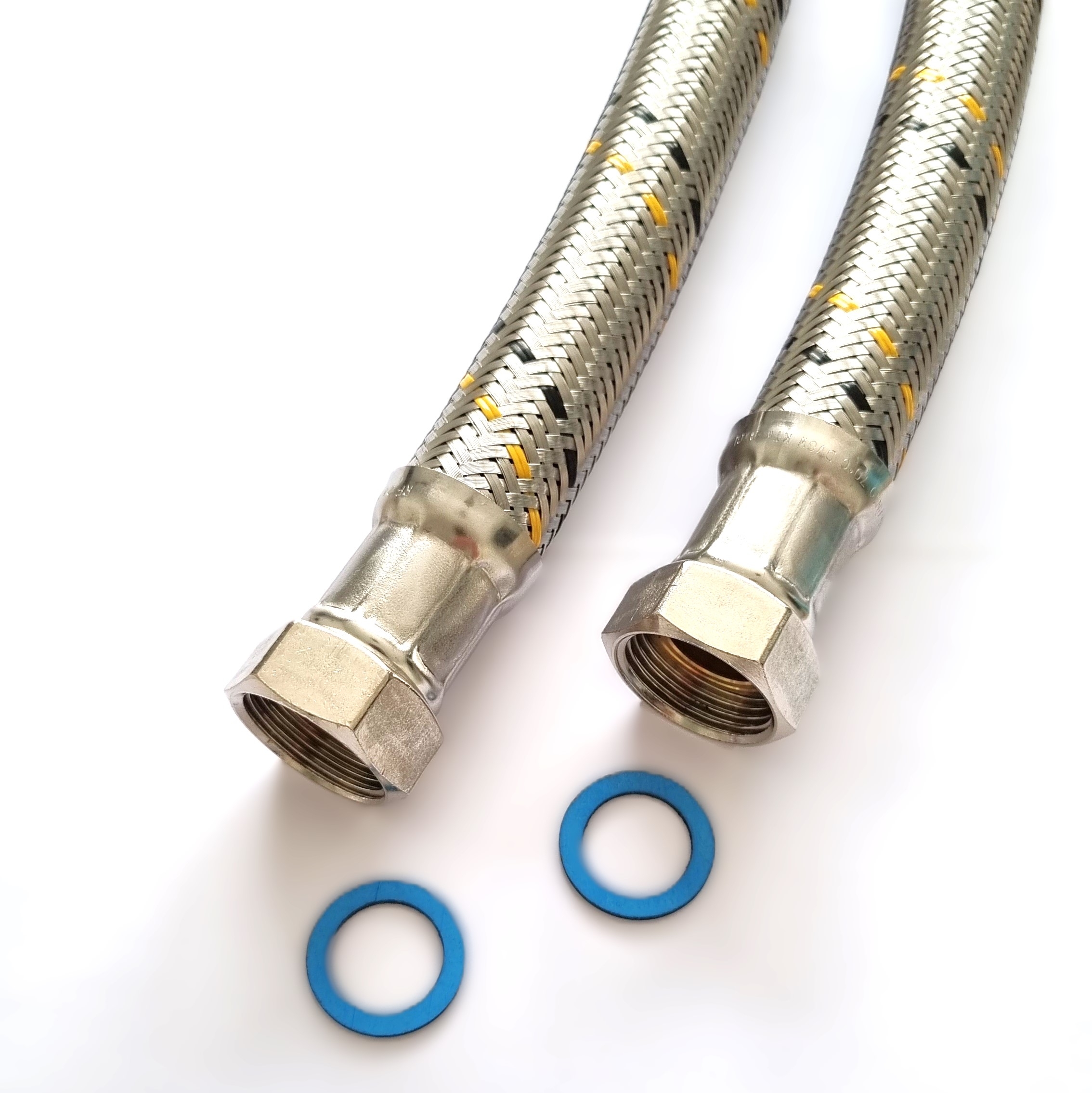 Saug-/Druckschlauch DN25, Geflecht VA, Seele HDPE, 1"ÜM x 1"ÜM, PN10, -15 - 80°C
