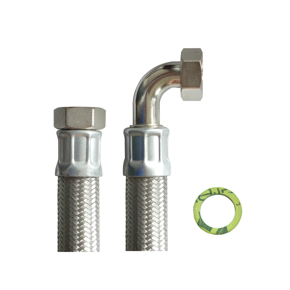 Panzerschlauch DN25, Geflecht VA, Seele EPDM, 1"ÜM x 1"ÜM Bogen, PN10, -20 - 90°C, 12.000mm – Bild 4