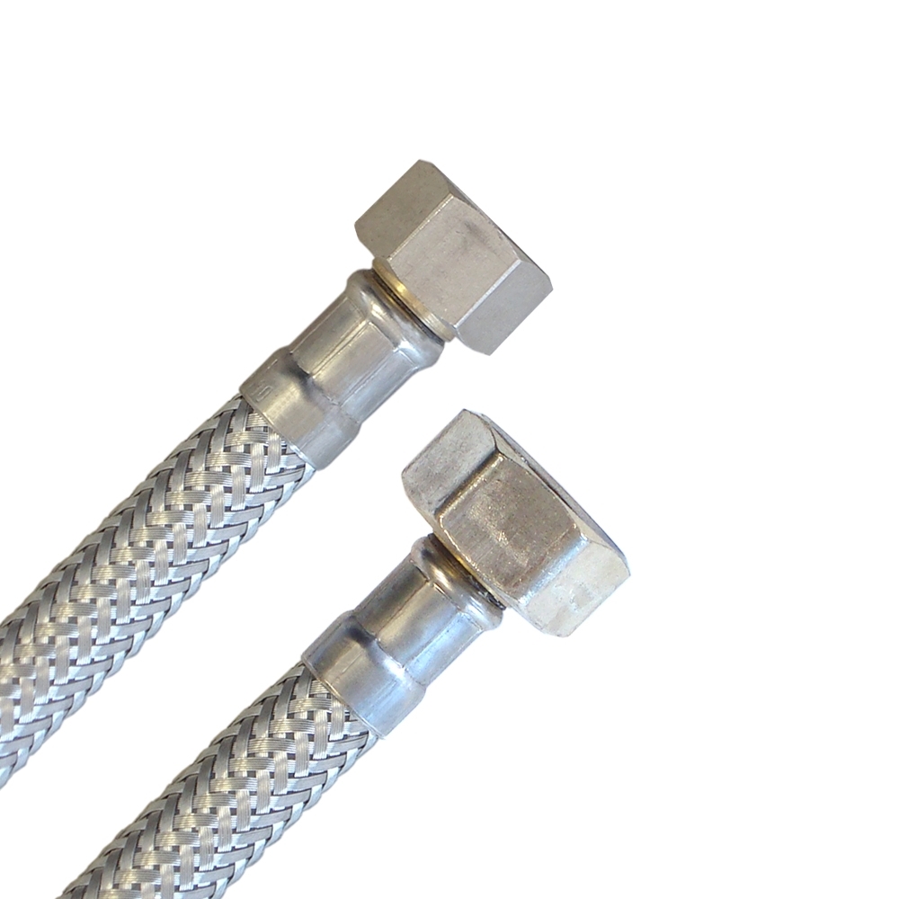 Flexschlauch 3/8"ÜM x 1/2"ÜM für Trinkwasser, DN08, Inliner HDPE, PN10, -15 bis 70°C, 70cm – Bild 1