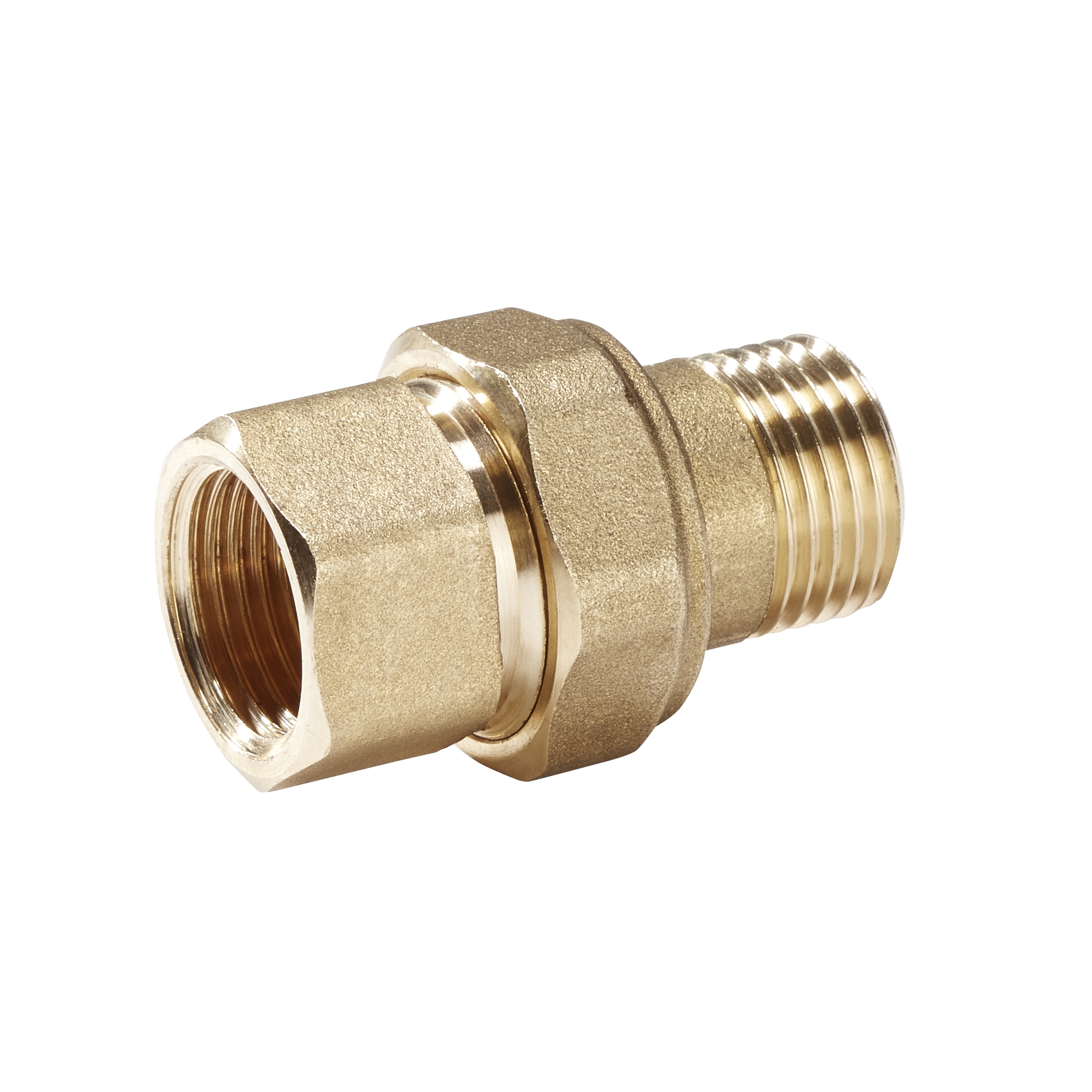 Gewindefitting, Messing Fitting, 3/4“ konisch dichtende Verschraubung IG /AG