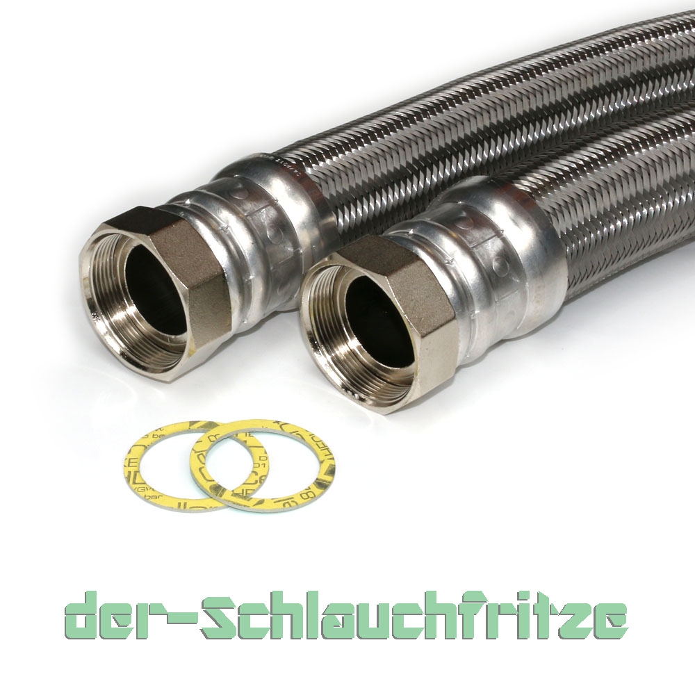 Flexschlauch 2"ÜM x 2"ÜM, DN50, Inliner EPDM, Geflecht VA, PN4, -20 bis 90°C, 5,0m – Bild 1