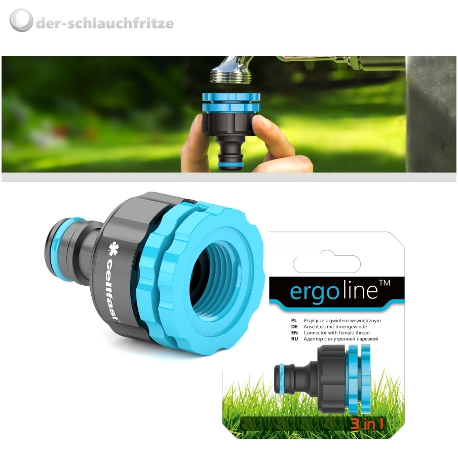 Universal Wasserhahnanschluss mit Innengewinde für 1/2", 3/4" und 1"