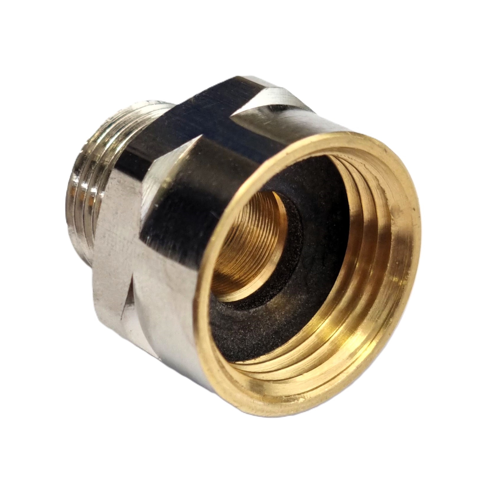 Reduzierverschraubung 3/8"AG x 1/2"IG flachdichtend mit breiter Dichtfläche
