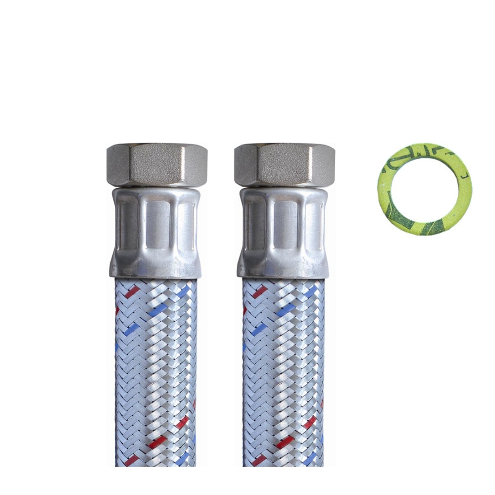 Flexschlauch 1"ÜM x 1"ÜM, DN25, Inliner EPDM, Geflecht verzinkt, PN10, -20 bis 90°C, 1,0m – Bild 4