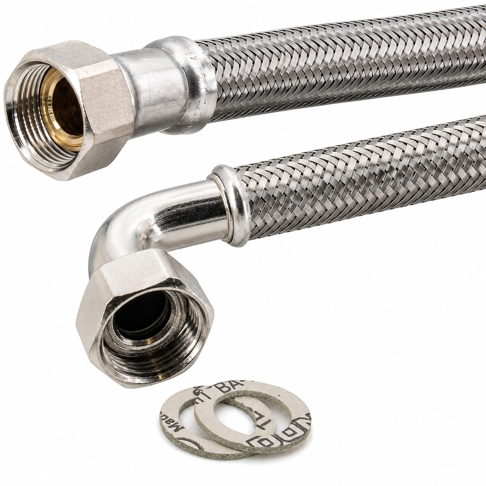 Flexschlauch 3/4"ÜM x 3/4"ÜM Bogen für Trinkwasser, DN19, Inliner HDPE, PN10, -15 bis 70°C