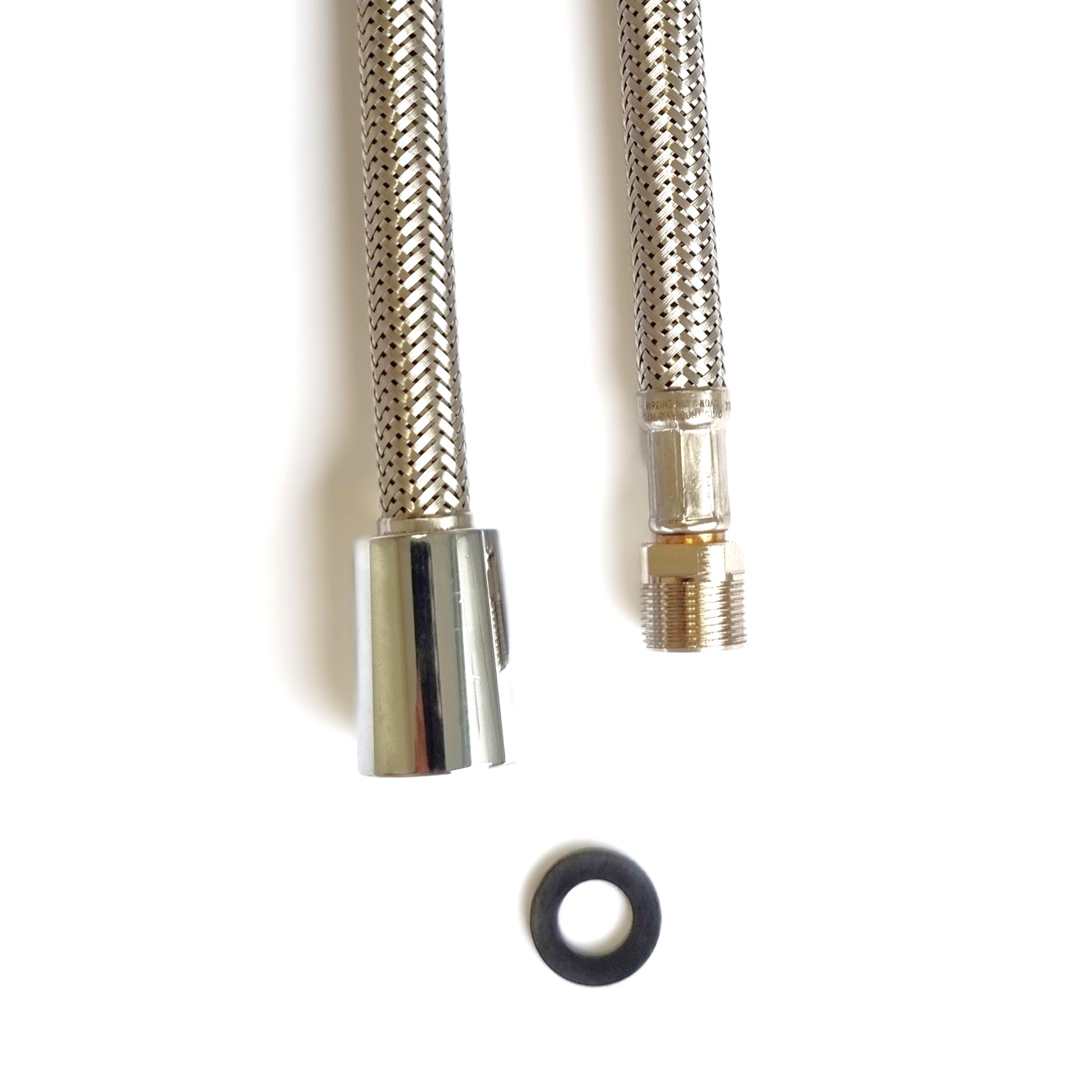 Brauseschlauch 1/2"Konus x M15x1AG drehbar für Trinkwasser, VA Geflecht, PN10, bis 70°C, 2000mm – Bild 3