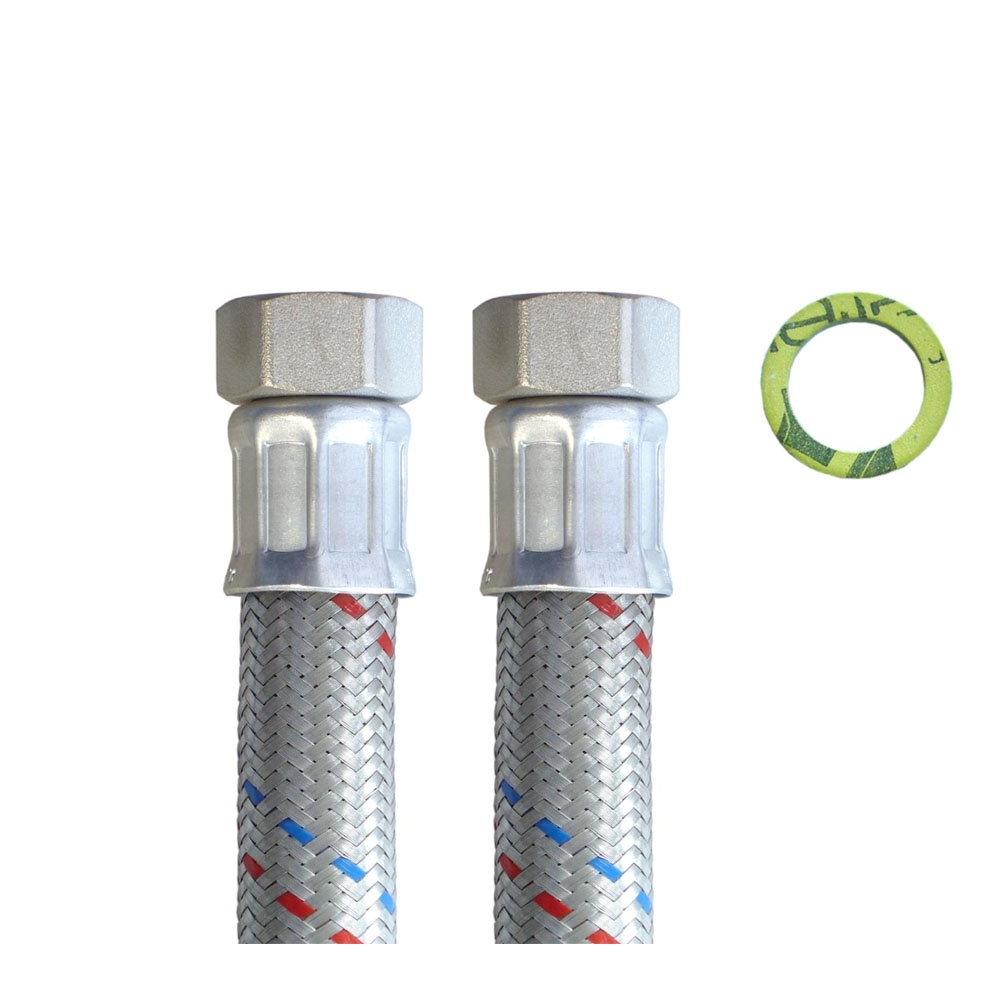 Flexschlauch 3/4"ÜM x 3/4"ÜM, DN19, Inliner EPDM, Geflecht verzinkt, PN10, -20 bis 90°C, 70cm – Bild 4