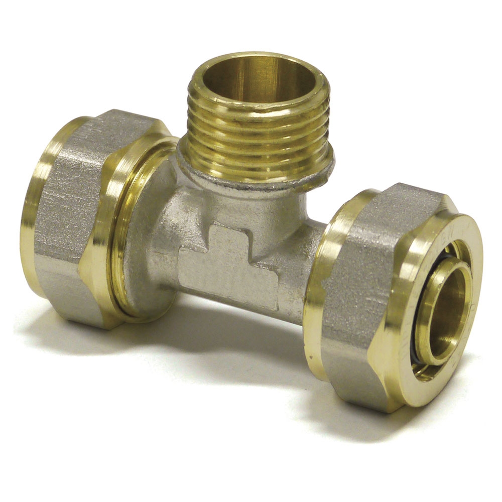 Klemmring Schraubfitting - T-Stück mit Aussengewinde für Aluverbundrohr 16/20/26/32