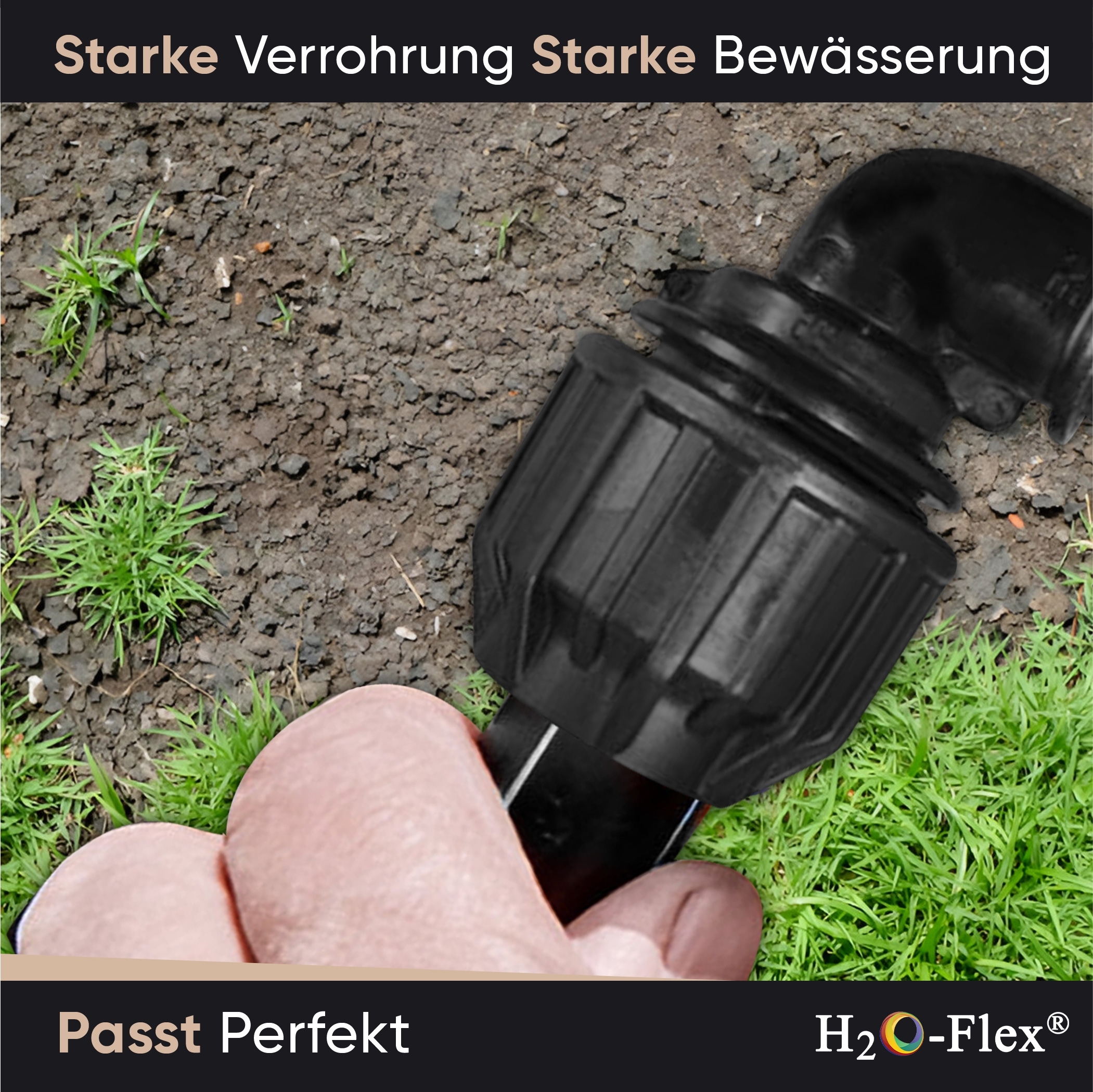 20er PP Klemmfitting Bogen / 90° Winkel mit 1/2" Außengewinde für PE Rohr – Bild 5
