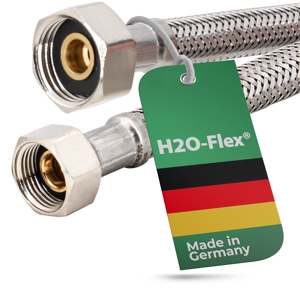 Flexschlauch 3/8"ÜM x 1/2"ÜM für Trinkwasser, DN08, Inliner HDPE, PN10, -15 bis 70°C, 3m – Bild 1