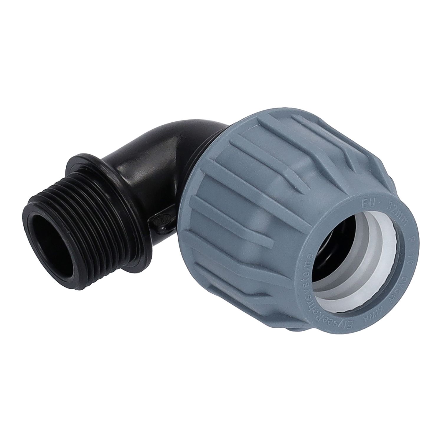 20er Winkel mit 1/2"Aussengewinde für PE-Rohr – Bild 1